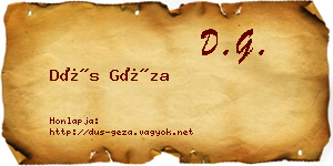 Dús Géza névjegykártya